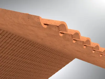 Traditional Clay Roof tiles  Free 3D model