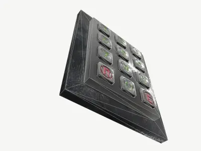 New keypad for locking doors Low-poly 3D model