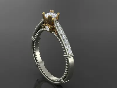 Modern Women Ring with Elegant Wave Pattern and Sleek Design 3D print model