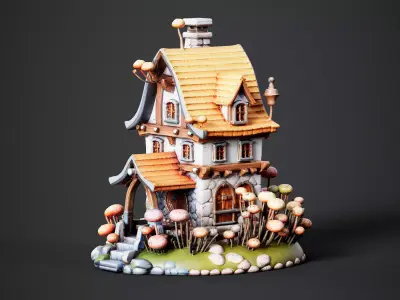 Medieval Fantasy House 01 3D model
