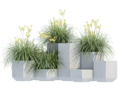 Hex-Block Planter 3D model