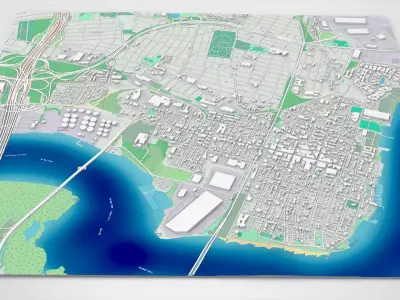 Cityscape Perth Amboy New Jersey United States 3D model