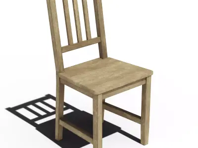 Old Raw Wood Chair Low-poly 3D model