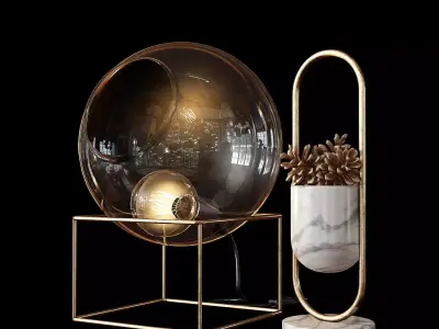 Glass Lamp and a Decoration Item 3D model
