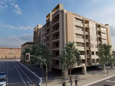 Classic stone facade-Building Classic Facade Element  3D model