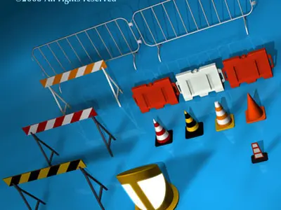 Road barriers 3D model