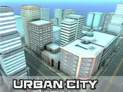 Urban City Low-poly 3D model