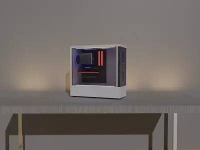Minimalist good RGB Pc Free low-poly 3D model