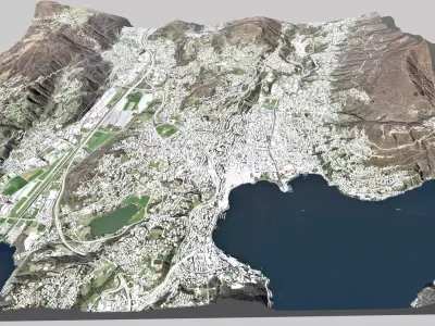 Cityscape Lugano Switzerland 3D model