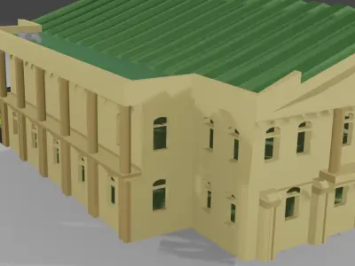 Lowpoly city hall Low-poly 3D model