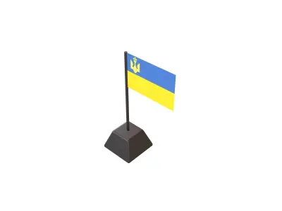 Ensign of Ukrainian Peoples Republic 1918 v1 001 Low-poly 3D model