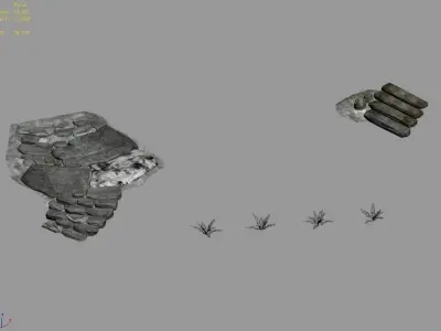 New Village - stone steps 03 3D model