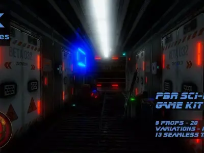 PBR Sci-Fi Game Kit Low-poly 3D model