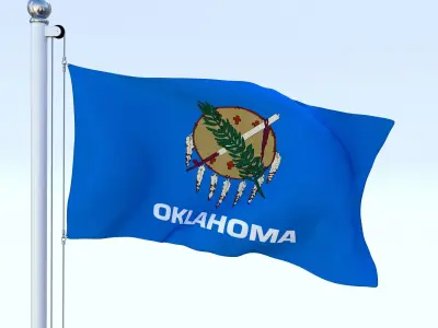 Animated Oklahoma Flag Low-poly 3D model