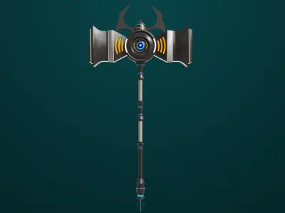Sci Fi Battle Hammer06 All PBR Unity UE Textures Included Low-poly 3D model
