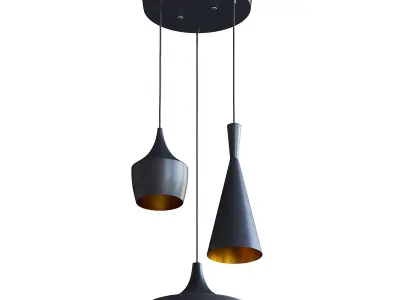 Black and Gold Ceiling Lamp 3D model