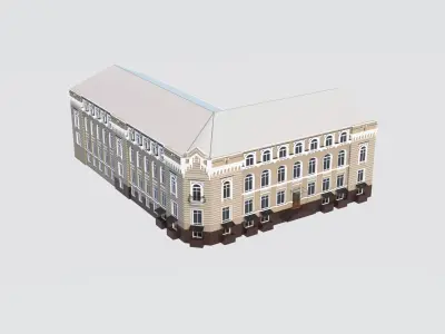 Classic residential building for the European Street 9 3D model Low-poly 3D model