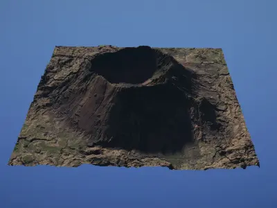 Landscape Environment Volcano Snow 06 Low-poly 3D model