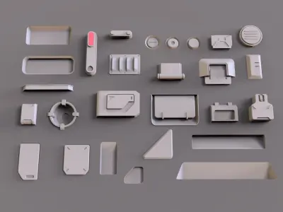 Sci fi trim sheets 1 3D model