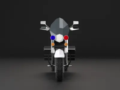 Police Motorcycle Low-poly 3D Model 3D model