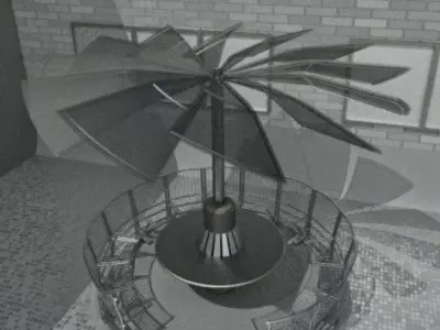 Round Bench Street Furniture Free low-poly 3D model