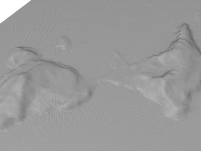 Gyali island 3D model terrain Low-poly 3D model