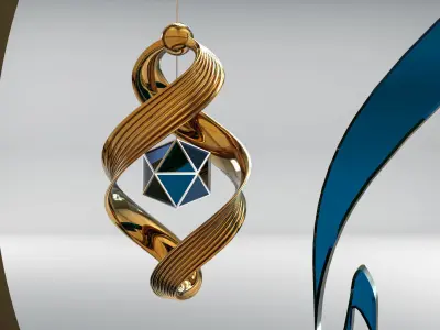 modern Ramadan lantern with the word Ramadan Kareem 3D model