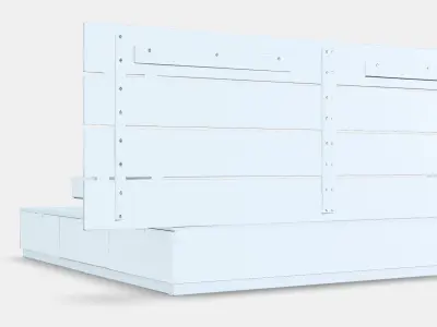 NORDLI Bed frame w storage and headboard Low-poly 3D model