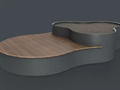 Modern Outdoor Bench 112 PBR Game Ready Low-poly 3D model