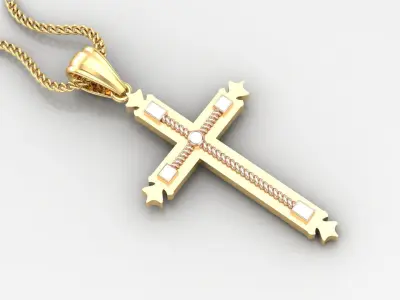 Cross Light Gold 4CP084 3DM STL 3D model