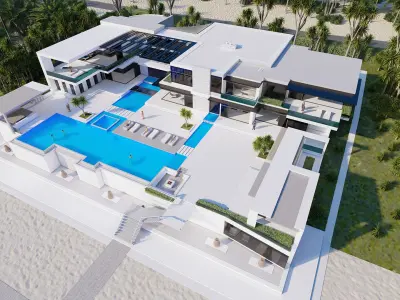 Casa Scene-villa-modern house 3D model 38