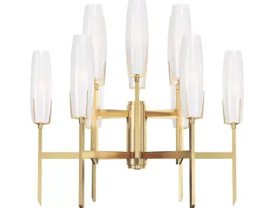 ARTERIORS brass chandelier with glass shades 3D model