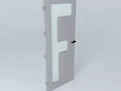 Letter "F", 3D door, very detail with glass, lock and hinger. Free 3D model