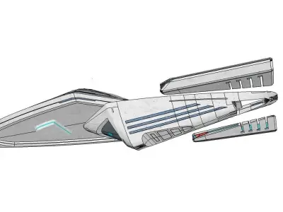 USS Voyager J Refit Modell 3D print model