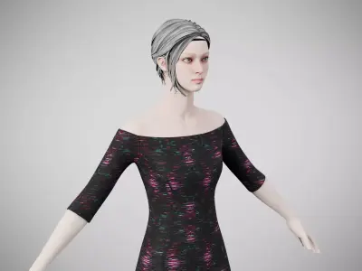 Dress 14 Light Burst Static Low-poly 3D model