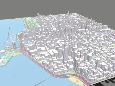 Cityscape Chicago USA 3D model