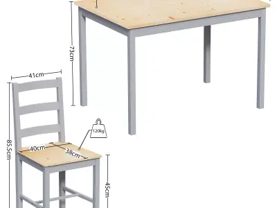 Dineing table chair set 3D model