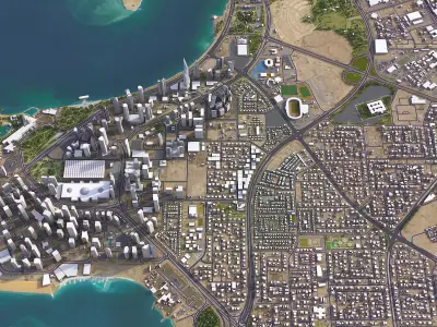 Qatar Low-poly 3D model