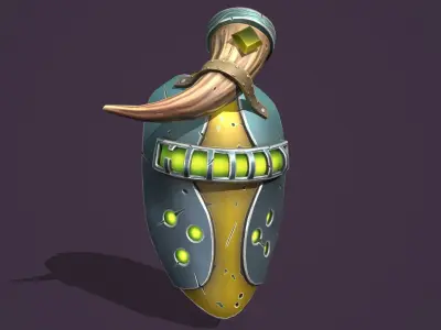 Warrior mask Low-poly 3D model