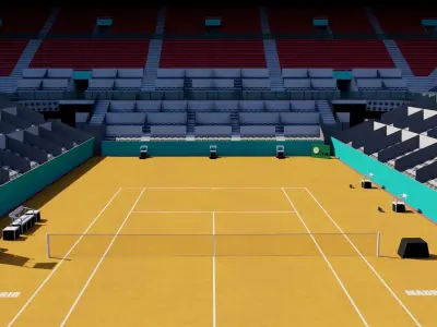 Caja Magica - Madrid Tennis court Low-poly 3D model