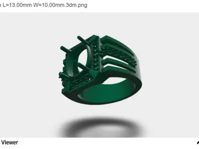 Men Ring With Asscher Cut Center Stone 3D print model