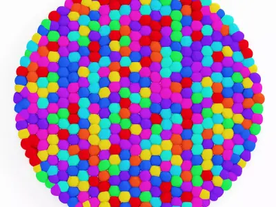 Carpet made of soft colored balls 3D model