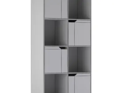 Cube Cupboard  Low-poly 3D model