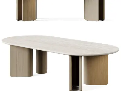 Arhaus Jaira Coffee Oval Table Low-poly 3D model