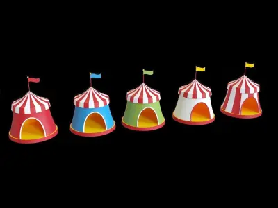 kids tents stylized Low-poly 3D model