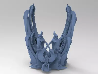 SeaShip stone crest with Egyptian Arch 3D model