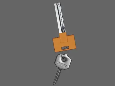 Home Keys With Key Chain Free 3D model