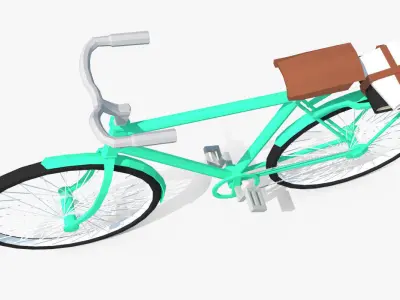 Vintage Bicycle isometric style Low-poly 3D model