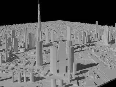 Dubai 3D Printing stl file 3D Model of Dubai 3D print model
