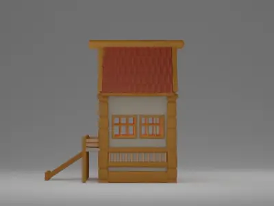 Medieval cottage 3D print model